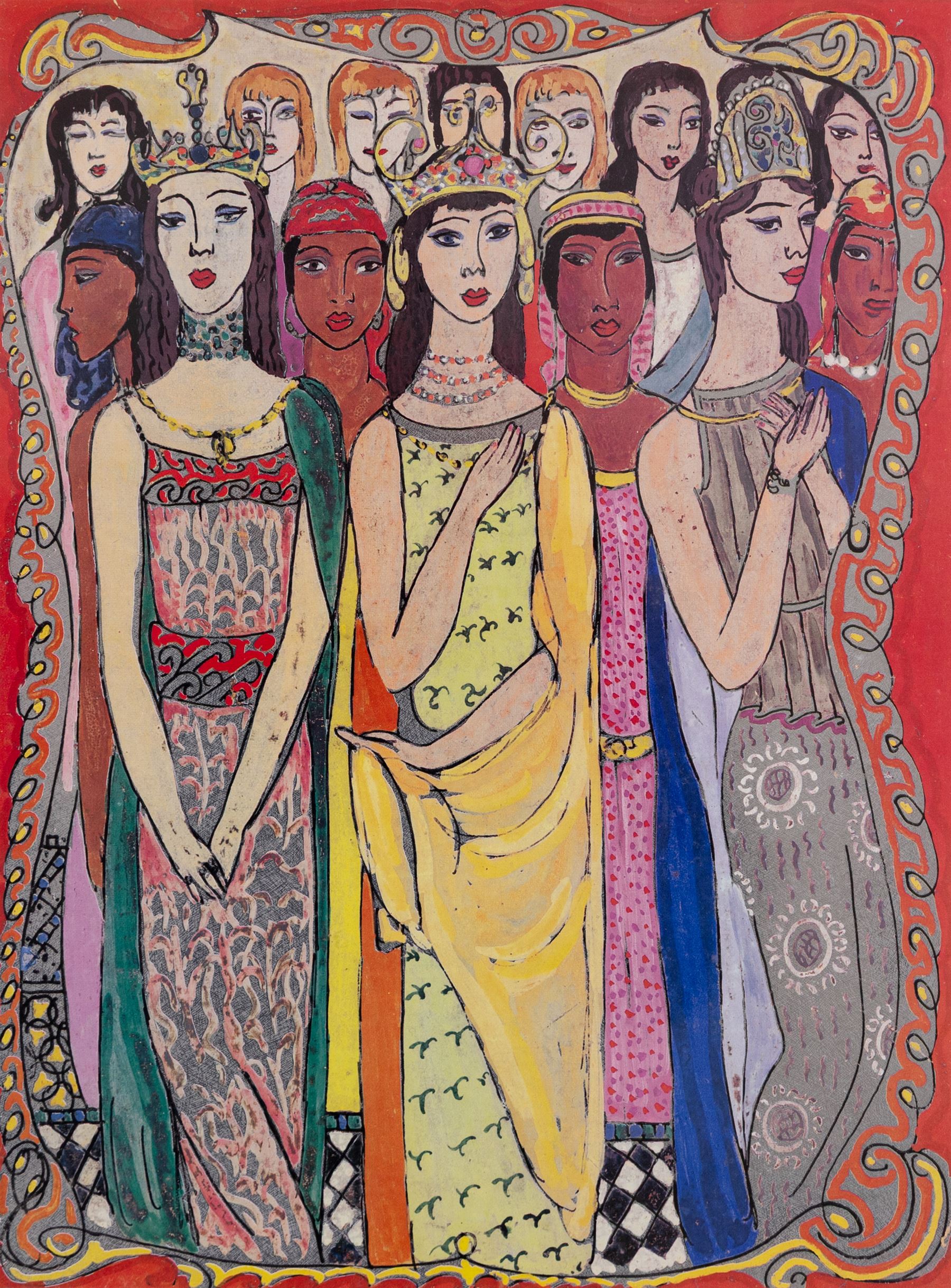 Edward Harris Wolfe (South African 1897-1982): 'Song of Songs', set of twelve limited edition lithographs on silvered paper each signed and numbered 228/250 in pencil, 36cm x 26cm, in matching frames (12)