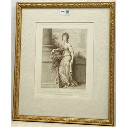 Arthur B Brook (British 1867-1933): 'Sisters', limited edition mezzotint with blind stamp signed in pencil pub. Frost and Reed 1917, 40cm x 38cm; and F Bartolozzi after Richard Cosway: 'The Right Hon. Harriet Viscountess Buckley', 20th century engraving pub. Thomas Ross collection 30cm x 23cm (2)