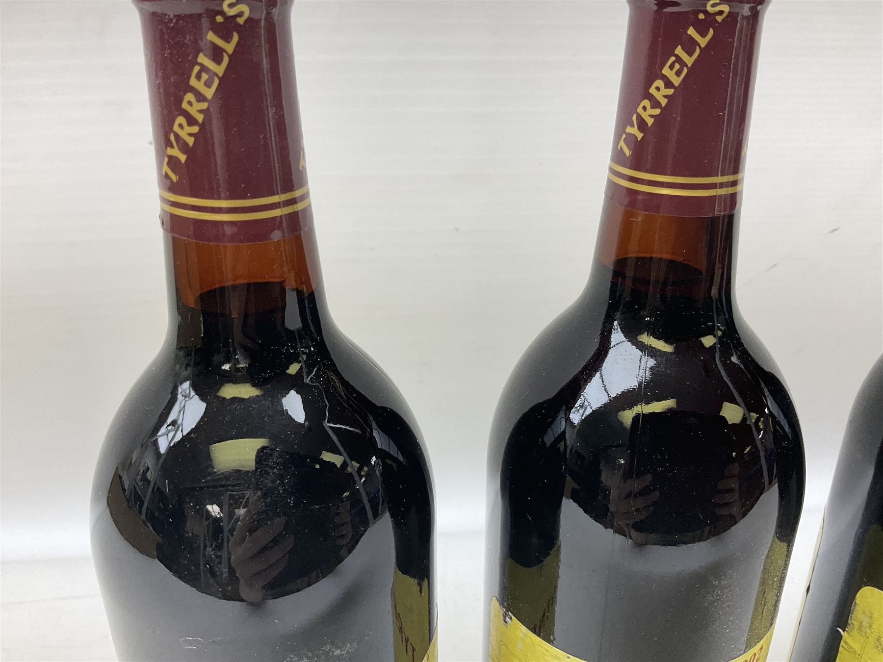 Mixed red wines comprising Tyrrell's Vintage 1992 Long Flat Red, 750ml, 12.5% vol, four bottles, Goundrey Mount Barker 1992 Cabernet Merlot, 750ml, 12% vol, four bottles, and four Tyrrell's Old Winery pinot noir, 13% vol (12)