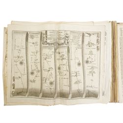  Ogilby, John - 'Britannia'  - Volume of road maps comprising pages 13-40 and containing twenty maps, folio, full calf circa 1698