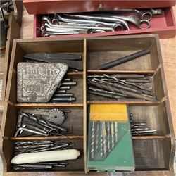 Selection of tools including, drill bits, Alan keys tool chest with spanners and other - THIS LOT IS TO BE COLLECTED BY APPOINTMENT FROM DUGGLEBY STORAGE, GREAT HILL, EASTFIELD, SCARBOROUGH, YO11 3TX