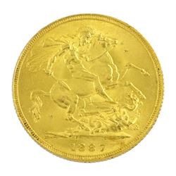 Queen Victoria 1887 gold full sovereign coin