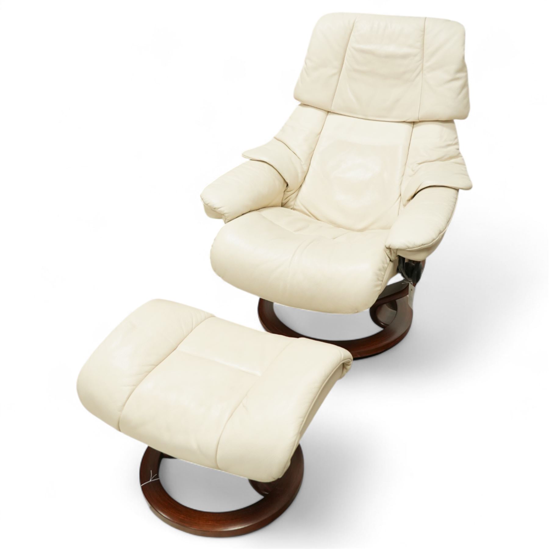 EKORNES ベージュ レザー スツール Ekornes Stressless Leather Signature Base Ottoman - $350 - Modern