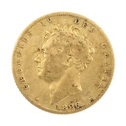 King George IV 1826 gold half sovereign coin