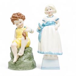 Eight Royal Worcester figures, to include 'The Parakeet' 'Monday's Child' 'Friday's Child' 'Grandmothers Dress' 'Woodland Dance' etc (8)