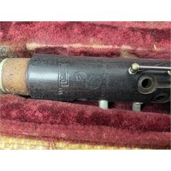 Three cased clarinets by G. Lavette Paris, Bundy and Boosey & Hawkes for spares or repair