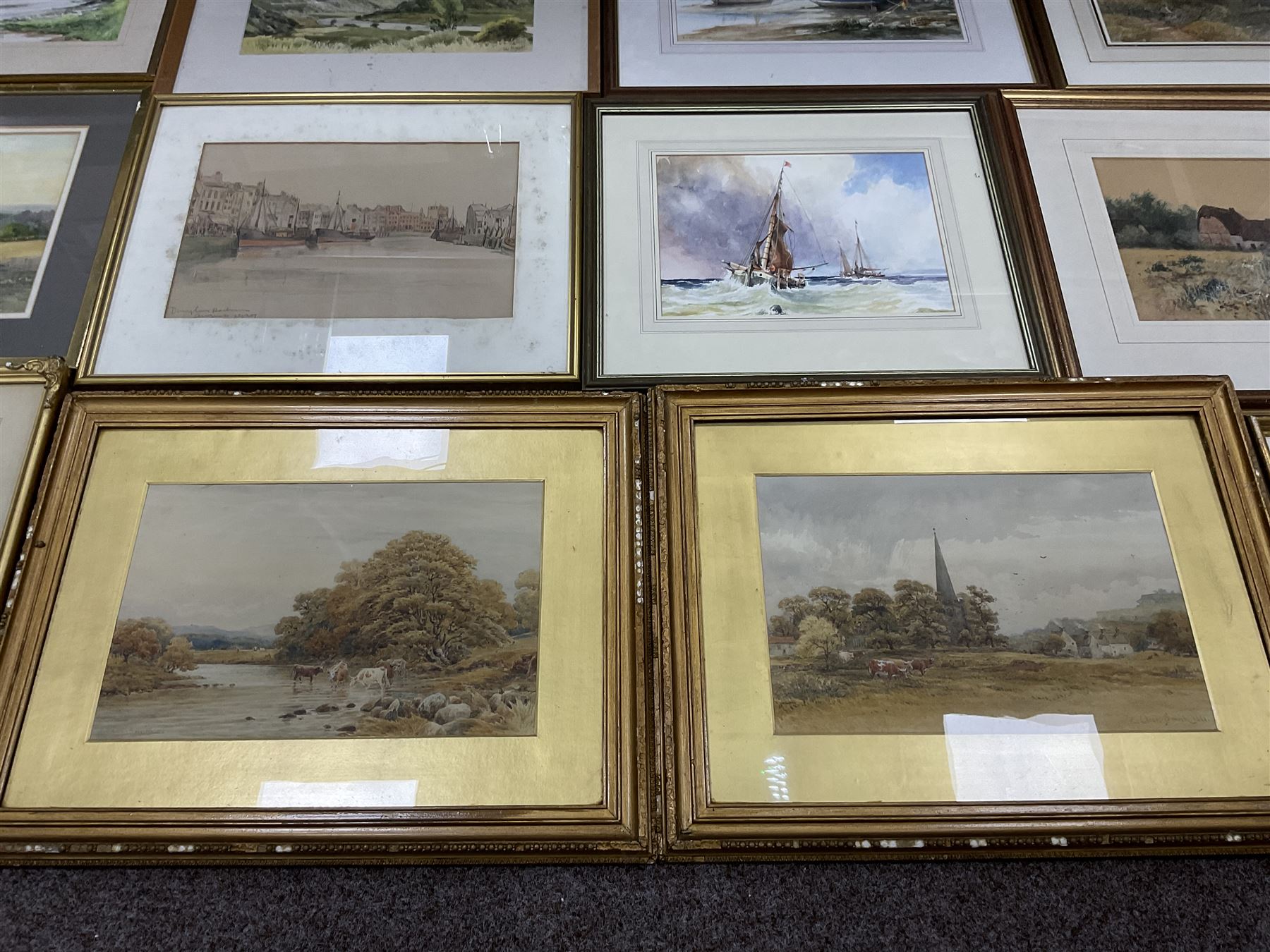 Collection of 19th century and later watercolours, artists including D Hayward, George Barnard, Andrew D Barlow, E Cleave Smith, TS Robins, RW Fraser, etc