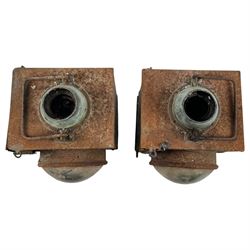 Two railway signal lamps