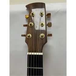 Brazilian Giannini Craviola six string acoustic guitar, with Fishman Premium Blend onboard pickup, in fitted hard case 