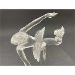 Three Swarovski figures, comprising flamenco dancer, female dancer with certificate and ballerina, tallest H21cm  