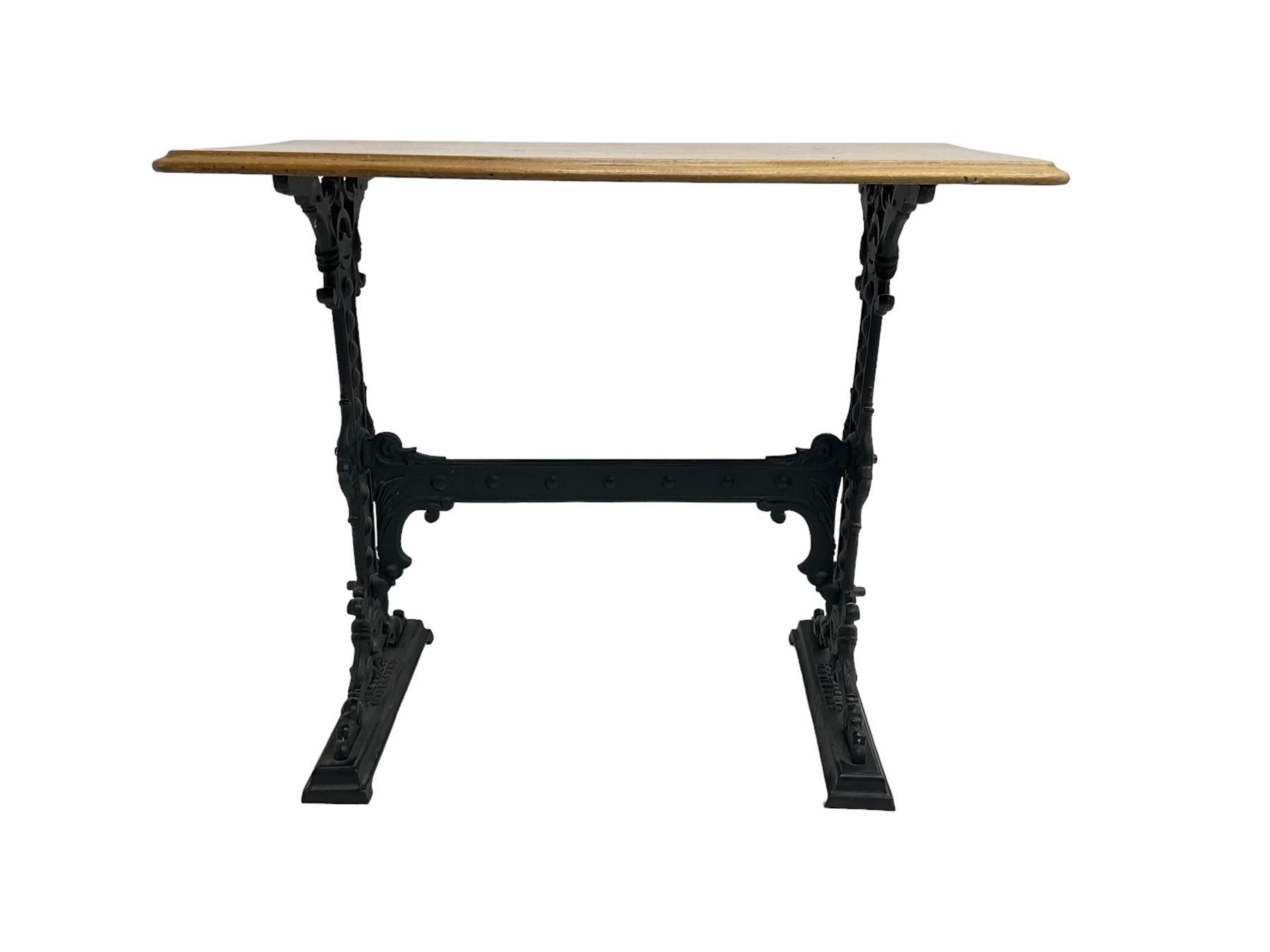 'Sheffield Bar Fitters' Caskell & Chambers Ltd. - walnut and cast iron table 