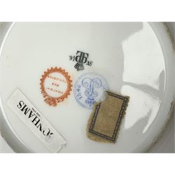 Mid 19th century Sevres Louis Philippe period porcelain cabinet plate, decorated with central Louis Philippe crowned monogram flanked by two cherubs, within cobalt gilt detailed border, with date mark for 1846, red inventory mark for Chateau des Tuileries, and blue monogram mark , D14.5cm