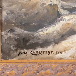 Nils Carlstedt (Swedish 1898-1980): Dalalven River - Sweden, oil on canvas signed and dated 1931, 33cm x 42cm 