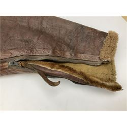 Irvin leather flying jacket with sheepskin lining, probably WW2 RAF, pit-to-pit measurement 43
