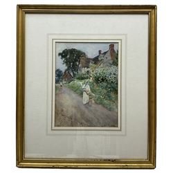George Frederick Nicholls (British 1885-1937): 'The Old Manor House - Cropthorne Worcestershire', watercolour signed, titled verso 28cm x 22cm