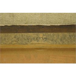 Follower of Gortzius Geldorp (Flemish 1553-1618): The Death of Lucretia, 18th century oil on canvas unsigned 48cm x 37cm
Notes: portrays the moment just before Lucretia's tragic suicide by dagger (note the hilt in her hand). The painting bears a remarkable similarity in composition to Geldop's Venus; additionally, the work also highlights the pearl earring of Lucretia, a signature inclusion of Gortzius to showcase wealth and symbolic elements. 