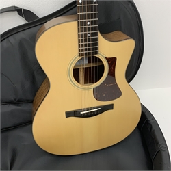  Eastman model AC222CE-OV acoustic/electric guitar, serial no. 14855634, with ovangkol back and sides and spruce top, bears maker's label and manuscript label 'York Rose inlay by Geoff Hall Luthier 2020', L103.5cm, certificate of authenticity, in soft carrying case  