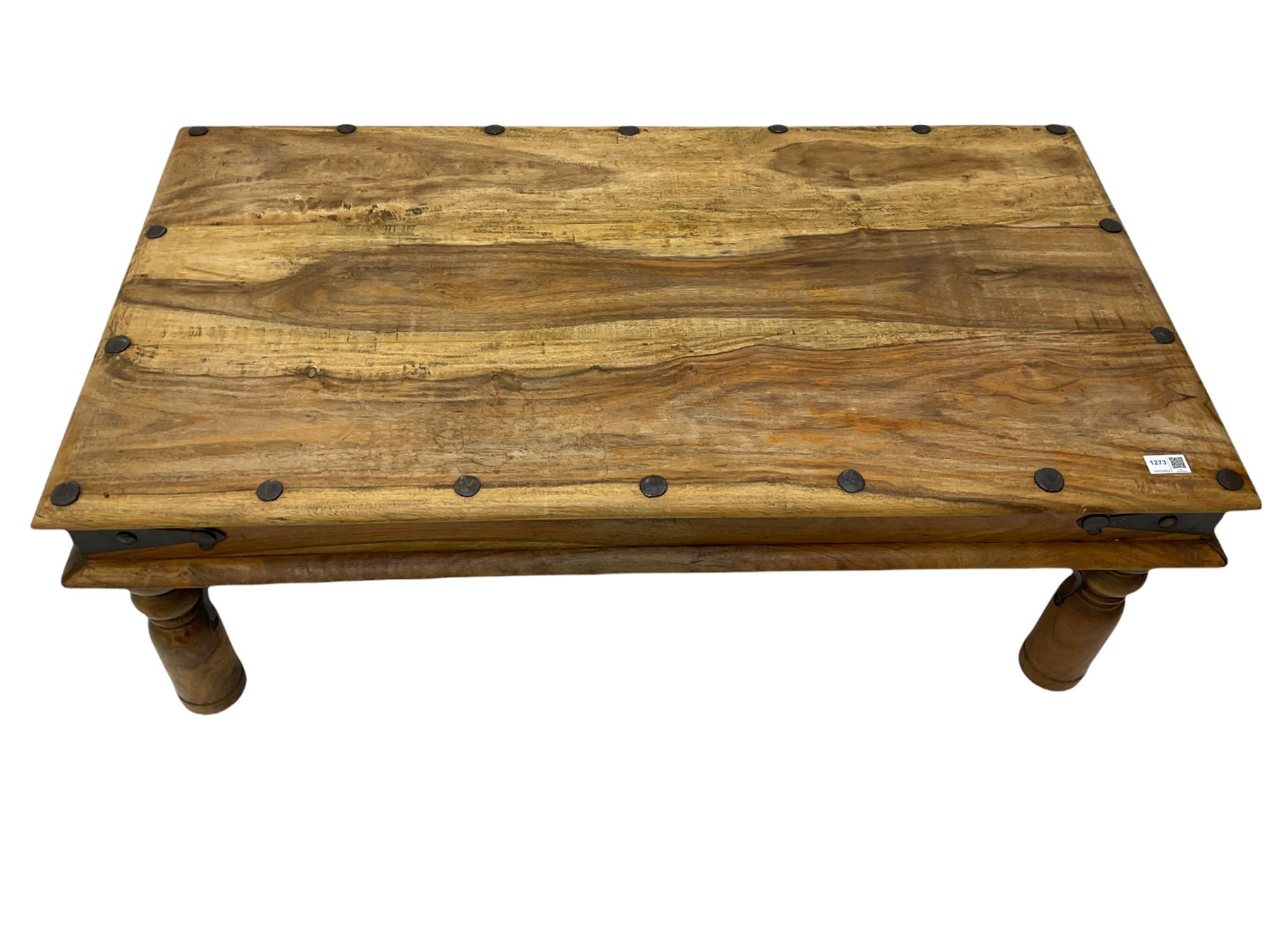 Hardwood rectangular Mexican style coffee table
