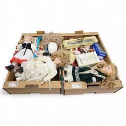 Quantity of modern dressed dolls, few die cast vehicles etc