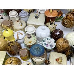 Large collection of honey pots, of various shapes, to include examples from Crown Devon, Marutomo ware, W.H Gloss, Goebel etc 