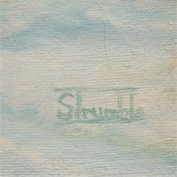 Shirley Trumble (British Contemporary): Lady in Nightgown and Nude from Behind, pair oils signed 40cm x 29cm (2)