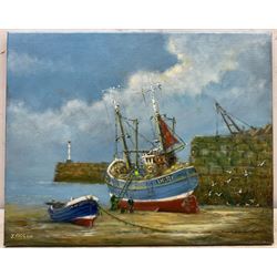 Jack Rigg (British 1927-2023): 'Quick Job Between Tides', oil on canvas signed and dated 2016, titled verso 41cm x 51cm (unframed)