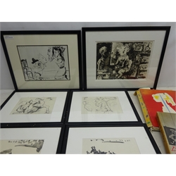  After Pablo Picasso (Spanish 1881-1973): Figurative Studies, six  lithographs pub. c1960, 24cm x 32cm approx (6) (with associated book and folio)  