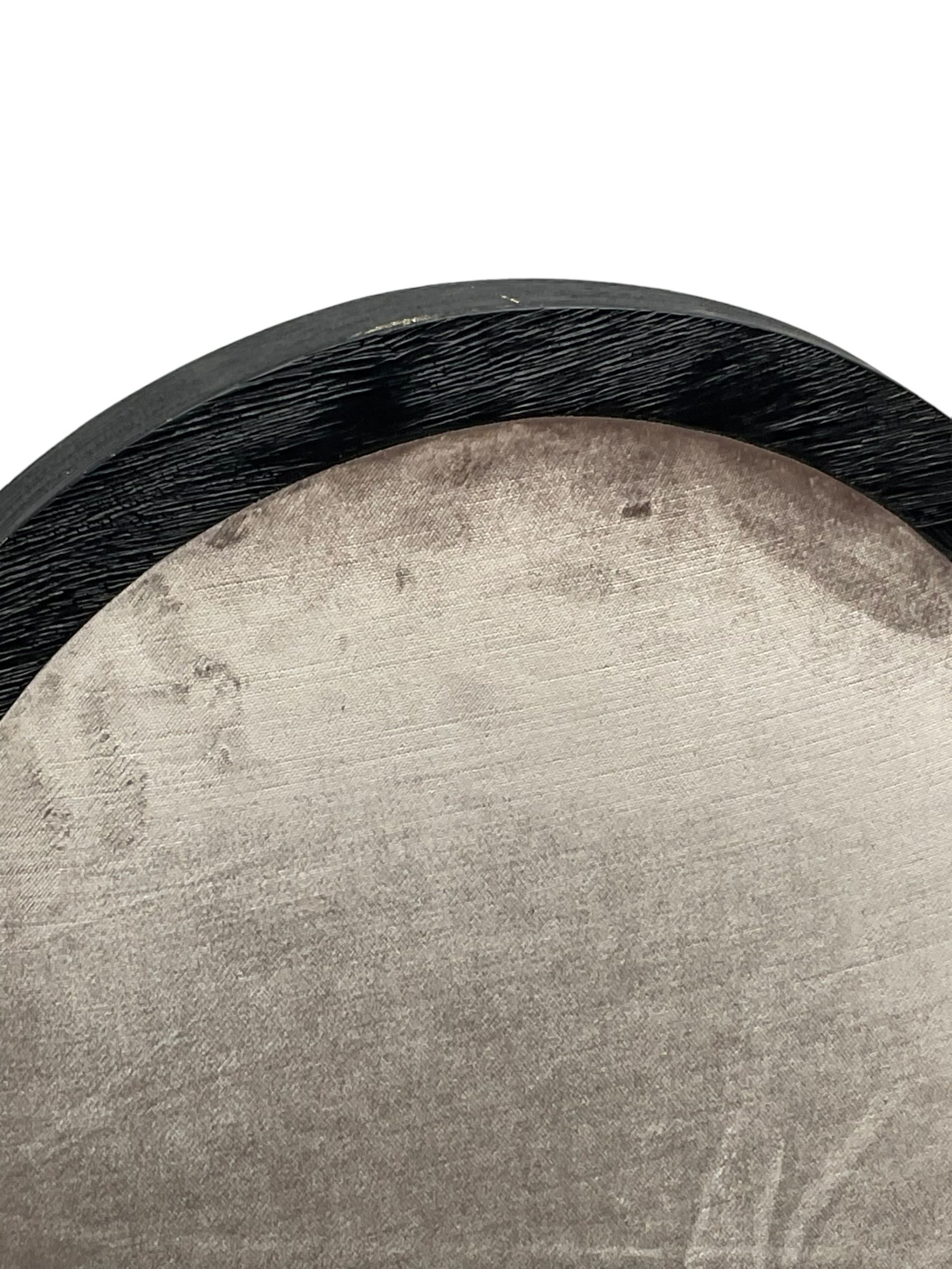 India Jane Interiors - Pair of French design cameo back dining chairs, upholstered in silver velvet fabric ebonised frame, on square tapering supports with splayed feet - ex-display/bankruptcy stock 