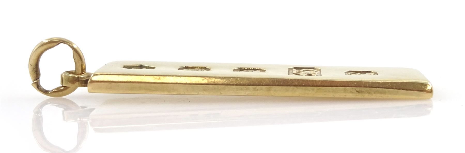 9ct gold ingot pendant, Sheffield 1977