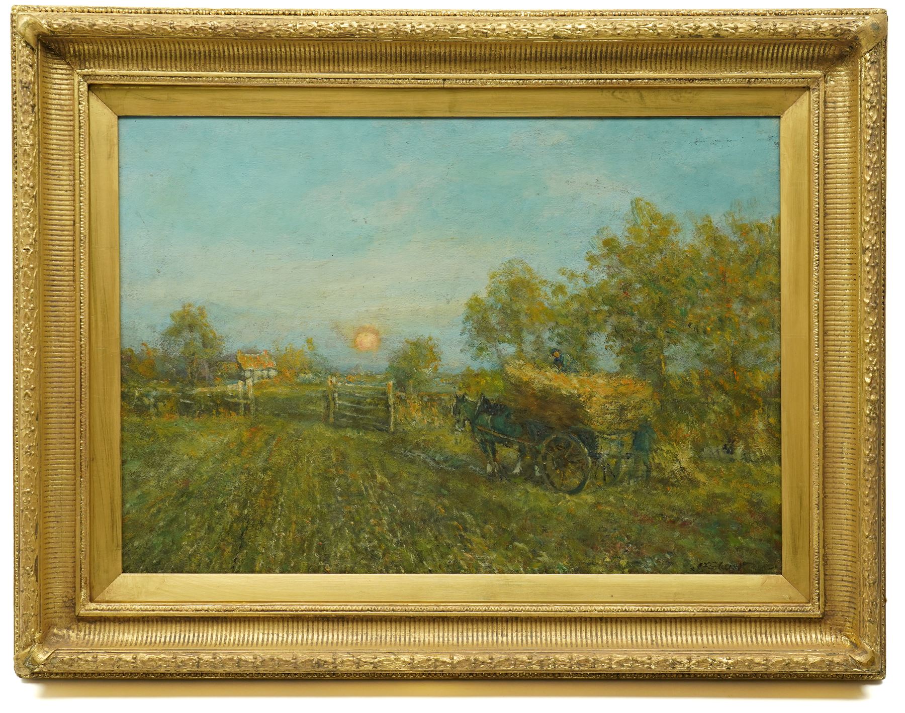 John Falconar Slater (British 1857-1937): 'The Last Load', oil on board signed, titled verso 48cm x 69cm