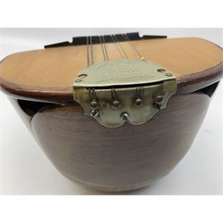 Italian mandolin, with foliate inlaid scratchplate, paper label inscribed 'Carlo Loveri & Figlio of Napoli', L62cm