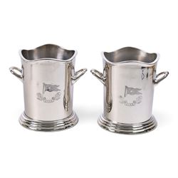 Pair white star line wine coolers, H24cm
