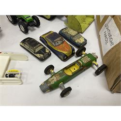Small quantity of die-cast and plastic toy vehicles, tractors to include Tonka, Corgi etc 