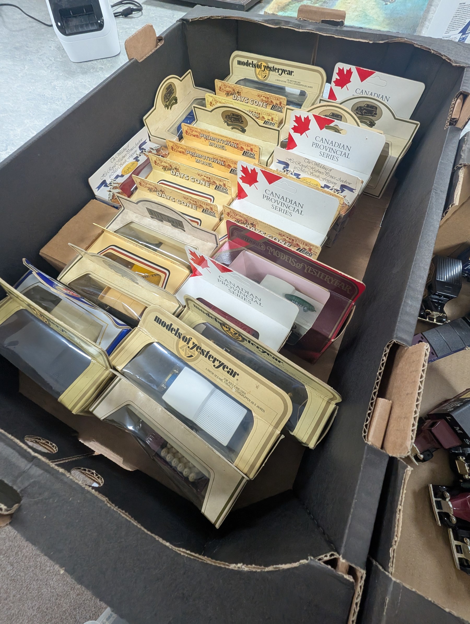Collection of Britains painted model soldiers and similar, boxed, together with diecast model cars, including LLedo and Matchbox