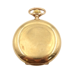  Early 20th century International Watch Company 14ct gold full hunter pocket watch, top wind No. 469685, stamped 585  
