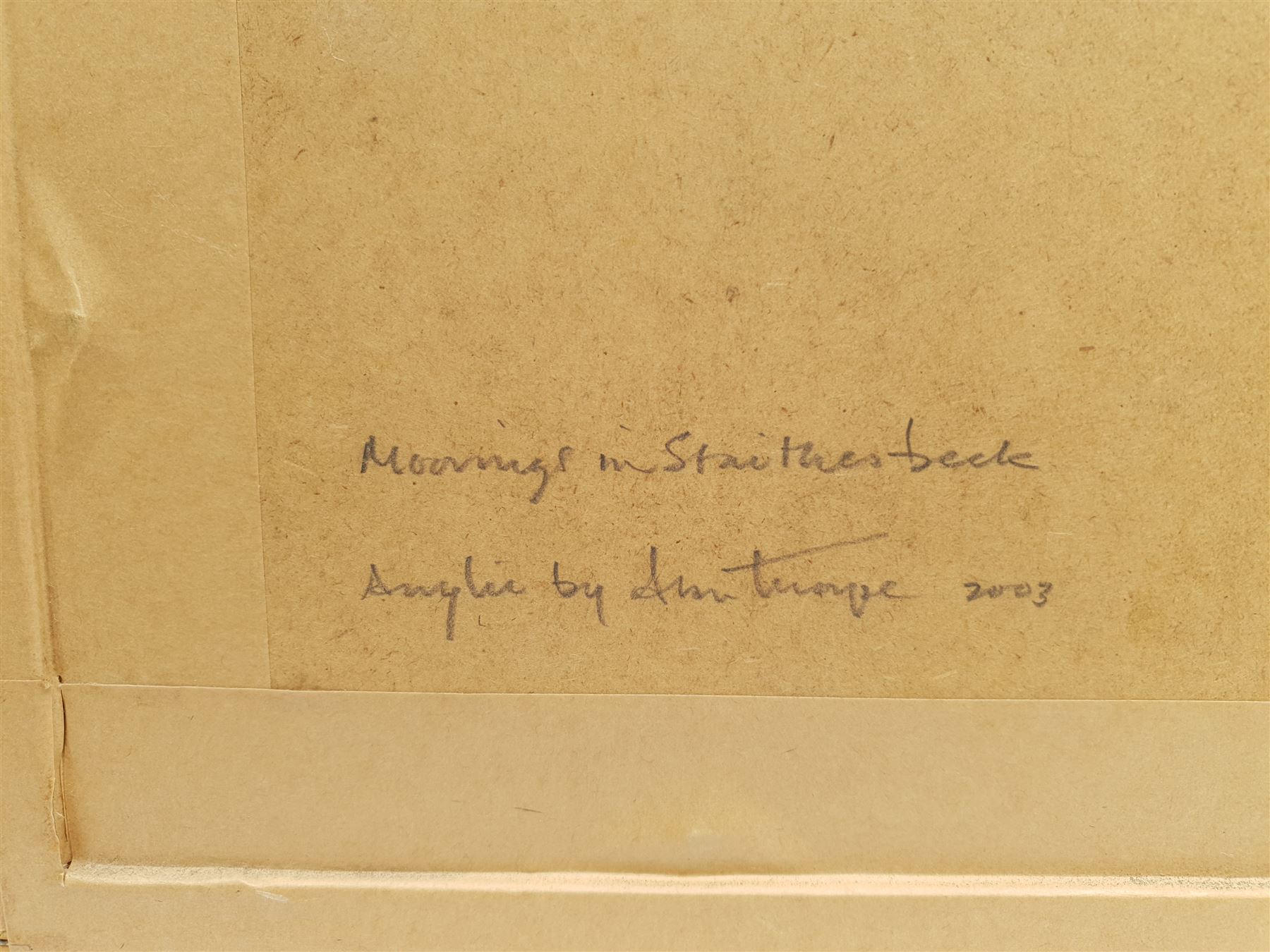 Ann Thorpe (British Contemporary): 'Moorings at Staithes Beck', acrylic on board signed, titled and dated 2003 verso 19cm x 24cm