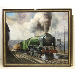  Joe Townend GRA (British 1946-): Railway Locomotive - 'Queen of Scots' Alcazar 60136, oil on board signed 62cm x 74cm  DDS - Artist's resale rights may apply to this lot      