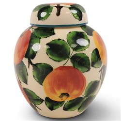 Wemyss Pottery ginger jar, decorated with apples, signed beneath, H18cm