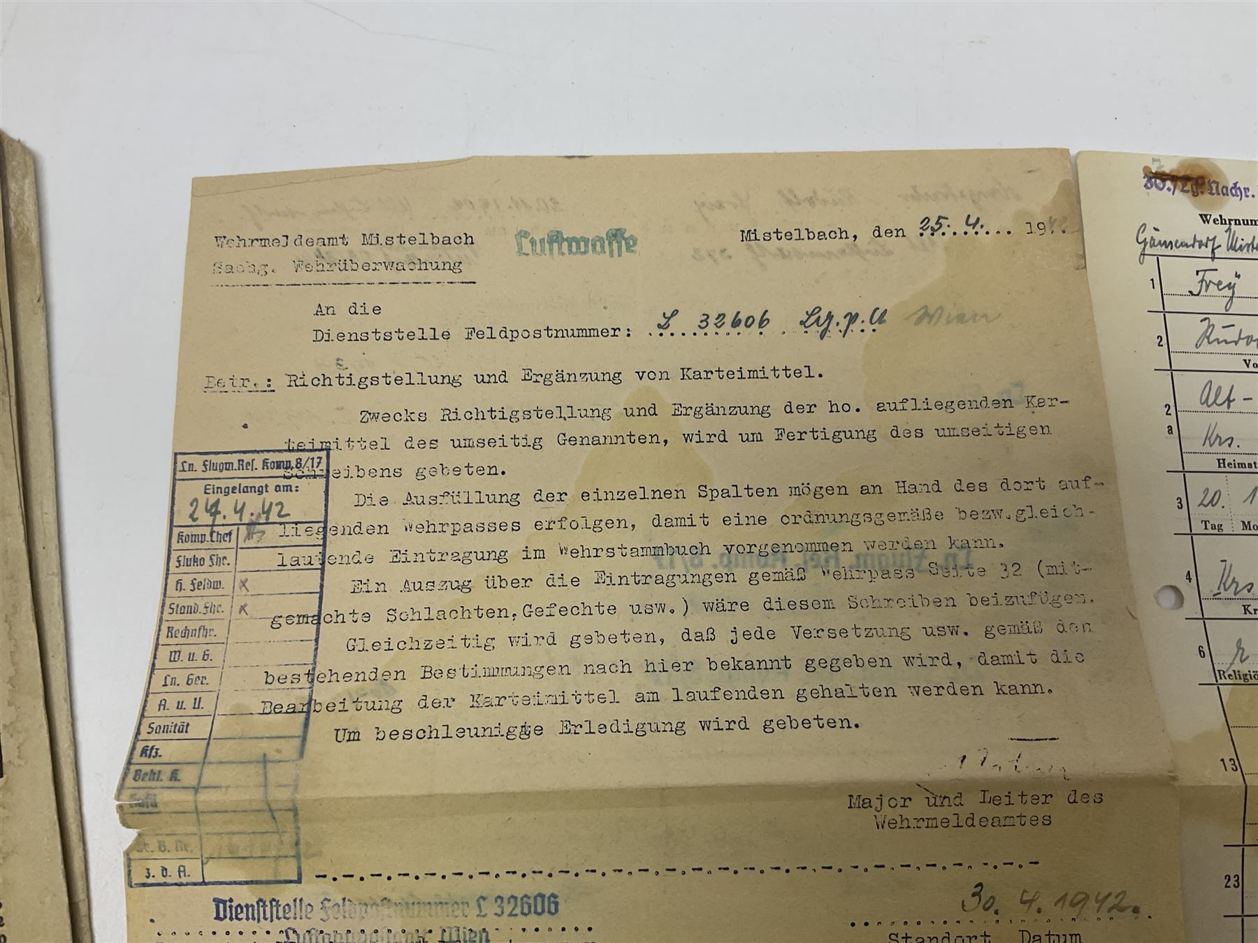 WW2 German Luftwaffe Service Record Folder and Book