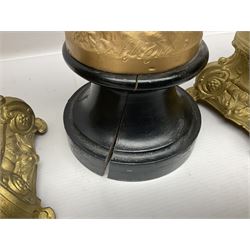 After Guillaume Coustou, pair of spelter Marley Horses, together with Jeanne D Arc figure, largest H48cm