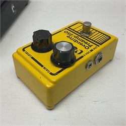 Three guitar pedals, to include Dunlop Crybaby Wah, Model GCB-95, Digitech Turbo Flange stereo flanger and a DOD Overdrive Preamp/250 