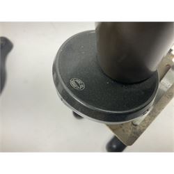 Four microscope, comprising W.J George Ltd, Watson Service 716606, Meopta no 230087 and one other  