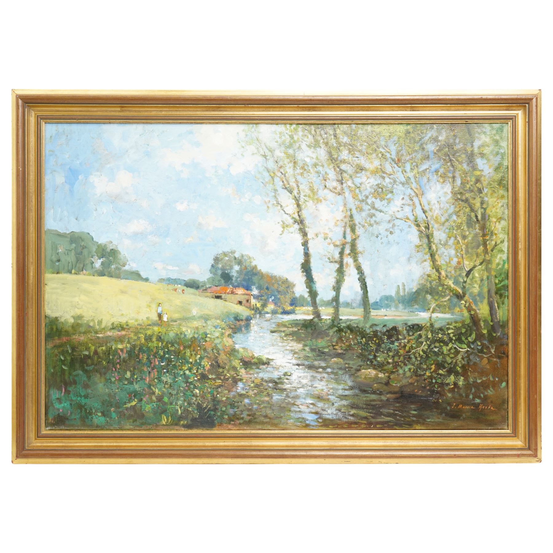 John Barrie Haste (British 1931-2011): Summer in the Country Gardens, oil on canvas signed 50cm x 75cm