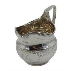 George III silver milk jug by Peter & Ann Bateman, London 1807, approx 3oz