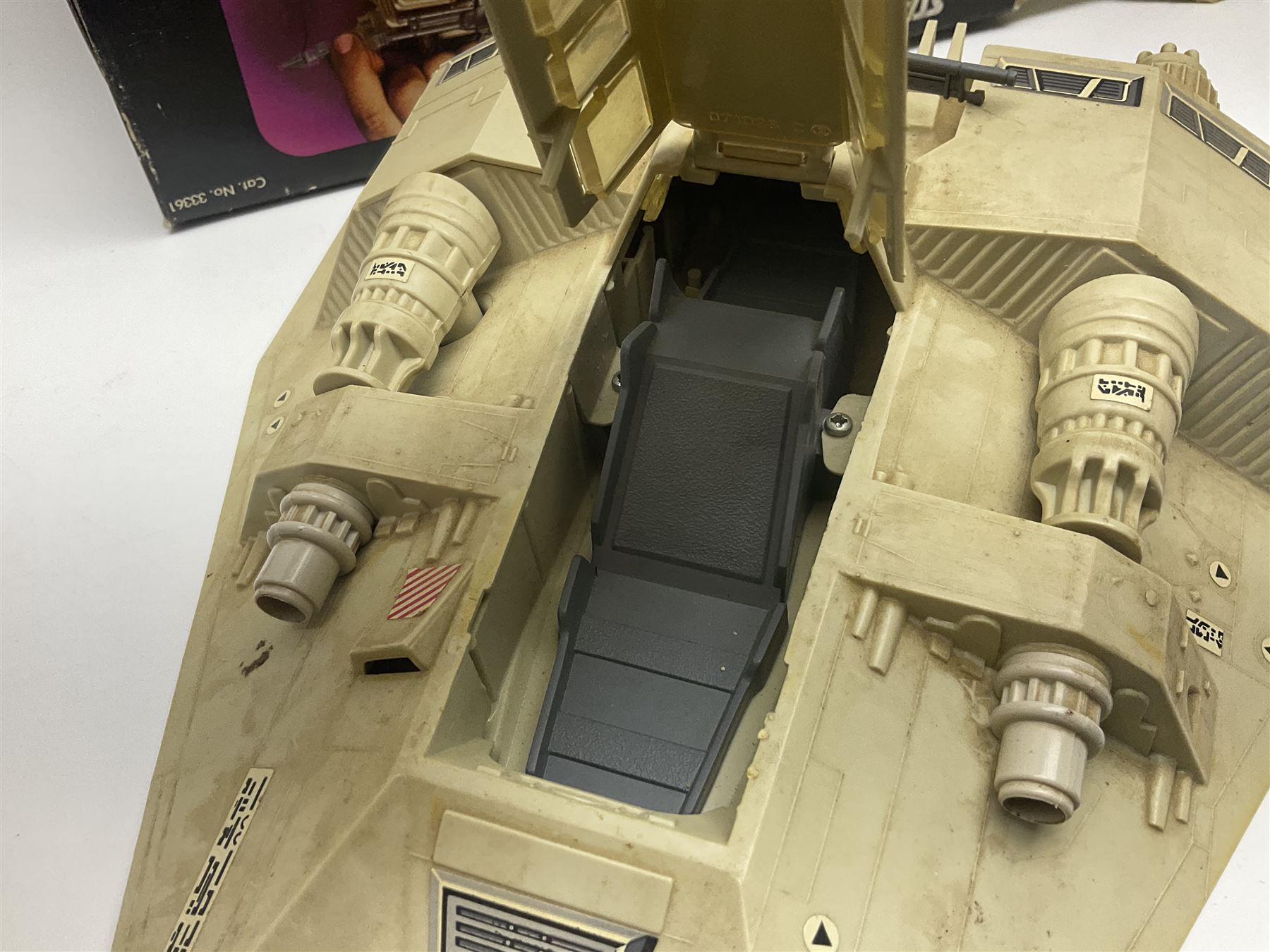 Star Wars - vintage vehicles comprising Rebel Armoured Snowspeeder and Tri-pod Laser Cannon; both boxed; Rebel Transport with 3 3/4