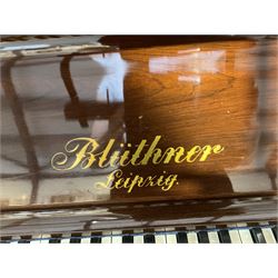 Bluthner of Leipzig - Early 20th century overstrung upright piano, serial number 79496 (1910), in a mahogany case with three front case panels and folding music desk, with 85 keys (seven octaves) underdamper action, original hammers, stringing, tuning pins, dampers and felts, with sostenuto and sustain pedals. Julius Bluthner was considered to be one of the the best makers of German upright pianos in the early 20th century both for tone quality and build. 

This item has been registered for sale under Section 10 of the APHA Ivory Act.