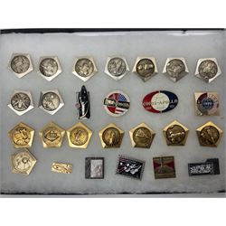 Twenty-six Russian Soviet Space badges 1960s/70s; in small display case