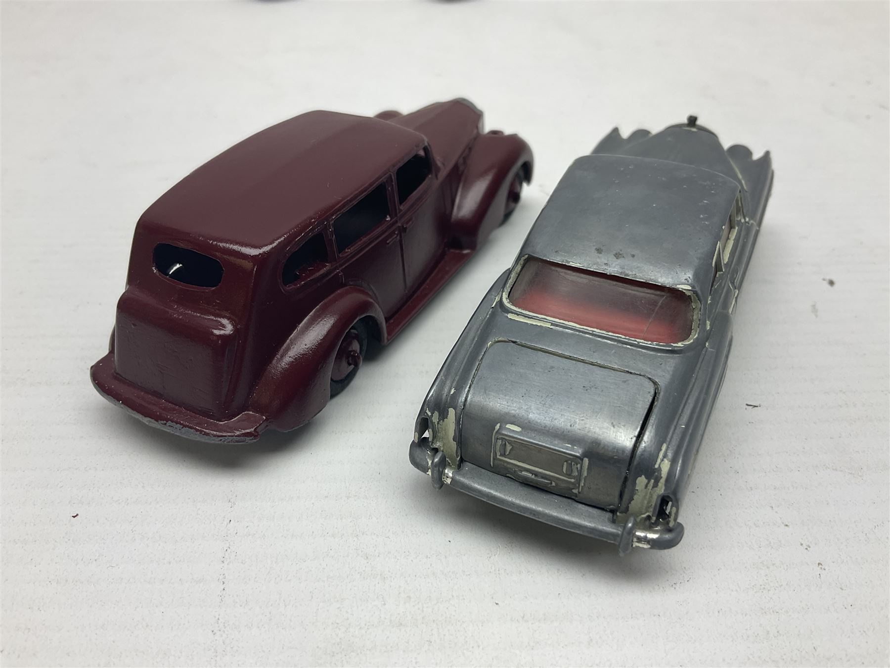 Eleven unboxed and playworn early die-cast models including Dinky Packard, Buick, two Jaguar Mark X and estate wagon, Corgi Mercedes-Benz 300S.L. Roadster, Ford Thunderbird, Citroen DS19 and Bentley Continental Sports Saloon, Spot-On Armstrong Siddeley Sapphire etc; all unboxed (11)