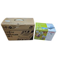 Minolta Vectis photo player VP1 and a Canon card photo printer CP-200, both boxed 