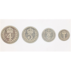  1937 Maundy coin set, penny, twopence, threepence and fourpence  